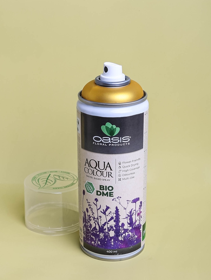 Спрей Краска Floralife 400мл Aqua золото металлик