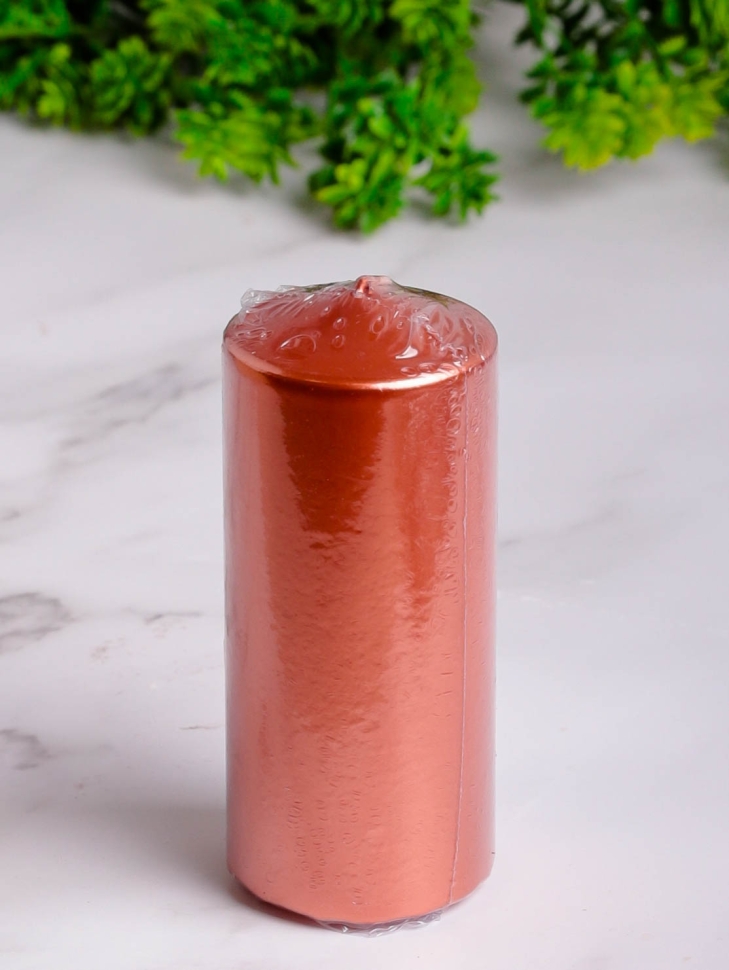 Свеча пенек d50х h120мм лак медный Свеча пенек d50х h120мм лак медный