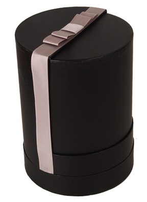 Коробка для цветов Цилиндр 18х18х22см с вращающейся крышкой, черная