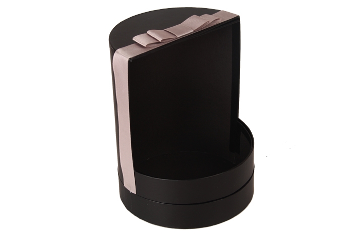 Коробка для цветов Цилиндр 18х18х22см с вращающейся крышкой, черная