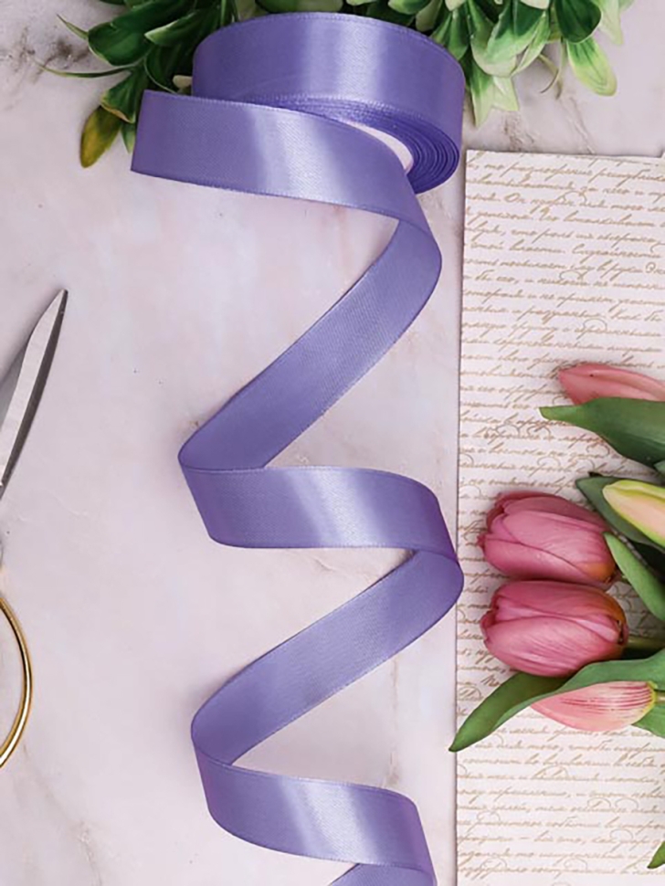 Лента атласная 25мм х 25 ярд JD лаванда Лента атласная 25мм х 25 ярд JD лаванда