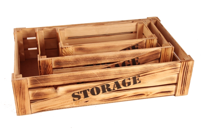 Ящик деревянный интерьерный набор 3шт 50х30х12см "Storage" экзотик Ящик деревянный интерьерный набор 3шт 50х30х12см "Storage" экзотик