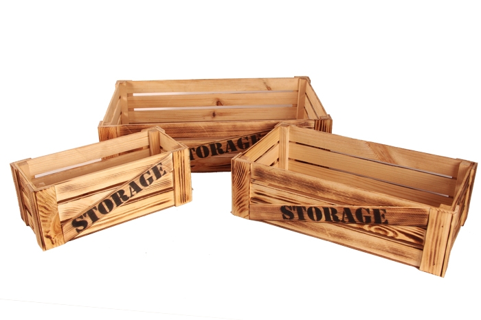 Ящик деревянный интерьерный набор 3шт 50х30х12см "Storage" экзотик Ящик деревянный интерьерный набор 3шт 50х30х12см "Storage" экзотик