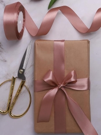 Лента атласная 25мм х 25 ярд  JD мокко