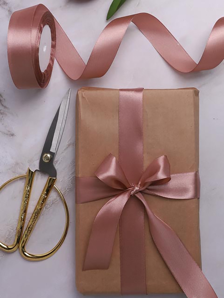 Лента атласная 25мм х 25 ярд JD мокко Лента атласная 25мм х 25 ярд JD мокко