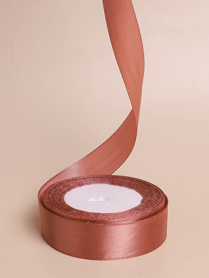 Лента атласная 25мм х 25 ярд JD мокко Лента атласная 25мм х 25 ярд JD мокко