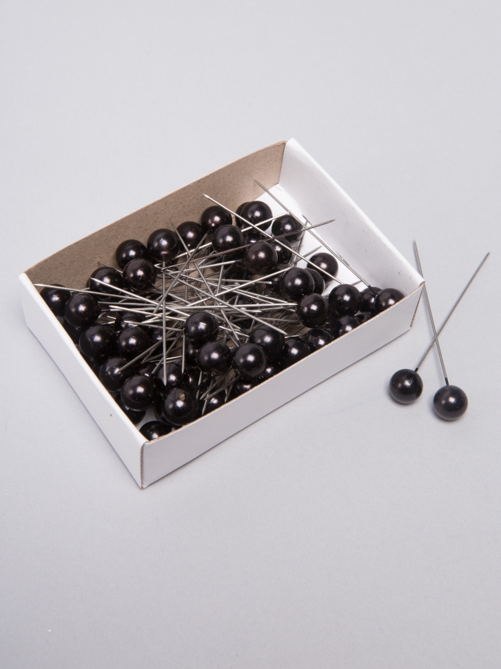 Булавка с бусинкой 6,5см, 72шт черный Булавка с бусинкой 6,5см, 72шт черный