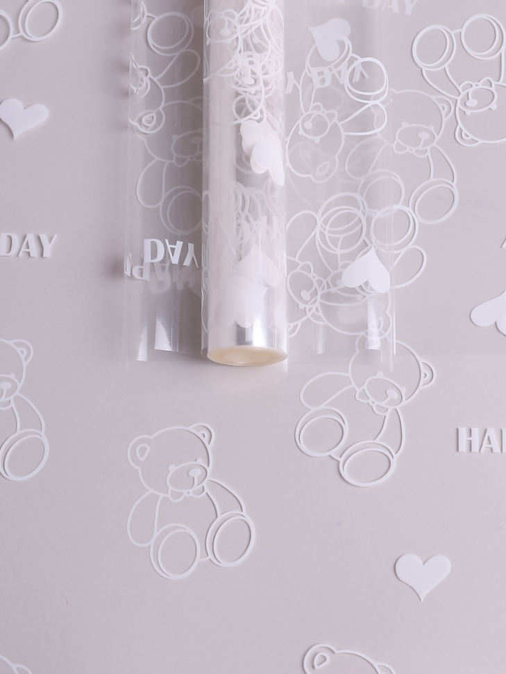 Пленка цветная Мишки 70см белый Пленка цветная Мишки 70см белый