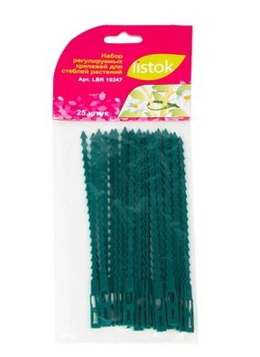 Ремешок для подвязки растений 25шт 17,5см зеленый Ремешок для подвязки растений 25шт 17,5см зеленый