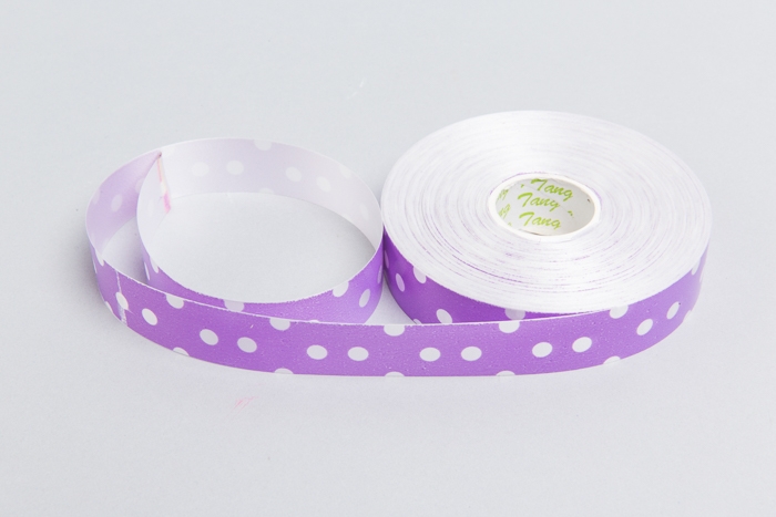 Лента простая 2/50 горох сиреневая