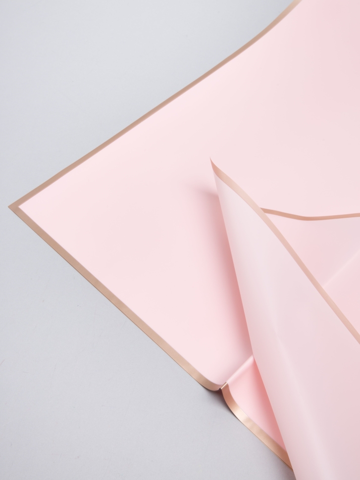 Пленка матовая 58смх58см 10 листов 50мкм кант Розовое золото, розовый жемчуг Пленка матовая 58смх58см 10 листов 50мкм кант Розовое золото, розовый жемчуг