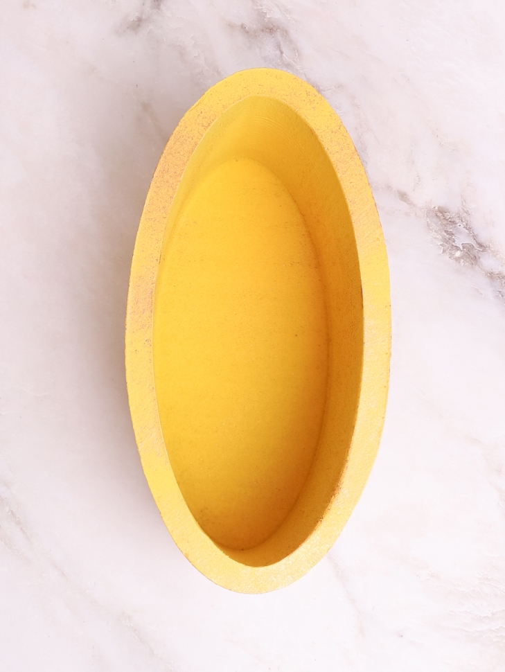 Пенобокс для цветов 16х15х10см Овальный перламутр желтый