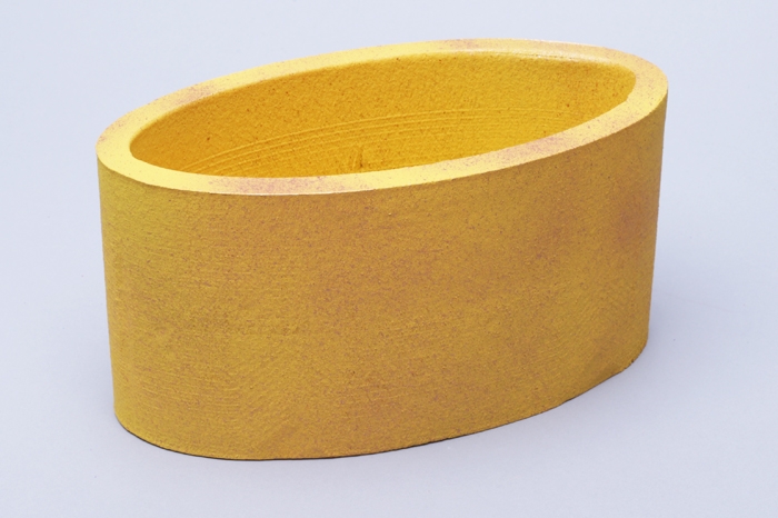 Пенобокс для цветов 16х15х10см Овальный перламутр желтый