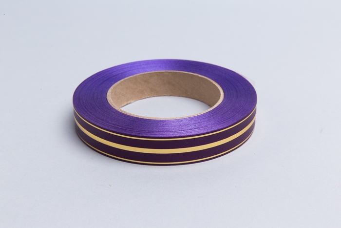 Лента золотая полоса 2/50 РД фиолетовая