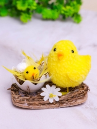 Цыплята в гнезде L9 W5,5 H7см микс