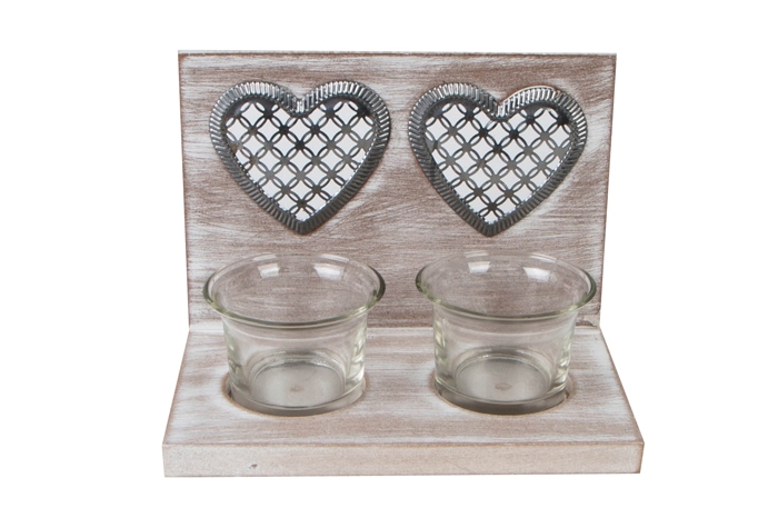 Подсвечник сердца на 2 свечи 16х12х10см Подсвечник сердца на 2 свечи 16х12х10см