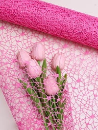 Сетка ажурная 50см х 5ярд розовый