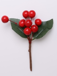 Бутоньерка 12х6,5см 10шт шарики красный