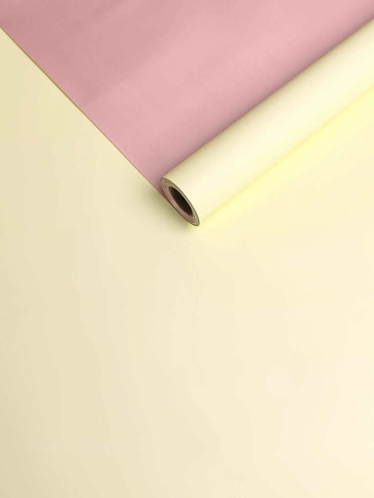 Пленка матовая 60мкм 58см х 10м 2-х сторонняя Розовое золото, кремовый