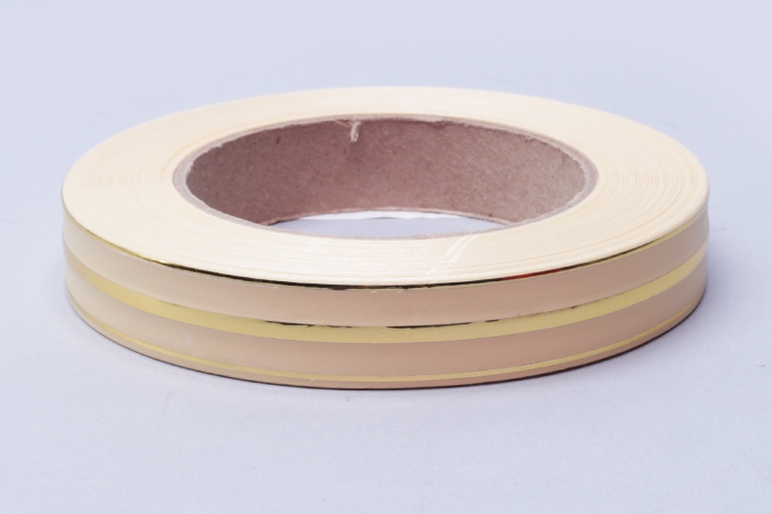 Лента золотая полоса 2/50 РД бежевая