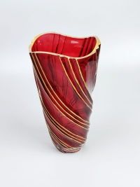 Ваза стекло Неоклассика цветная h24 d13см К Цветок красный