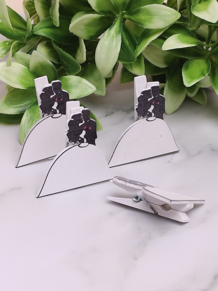 Прищепка  4шт. Молодожены 5х5,5см