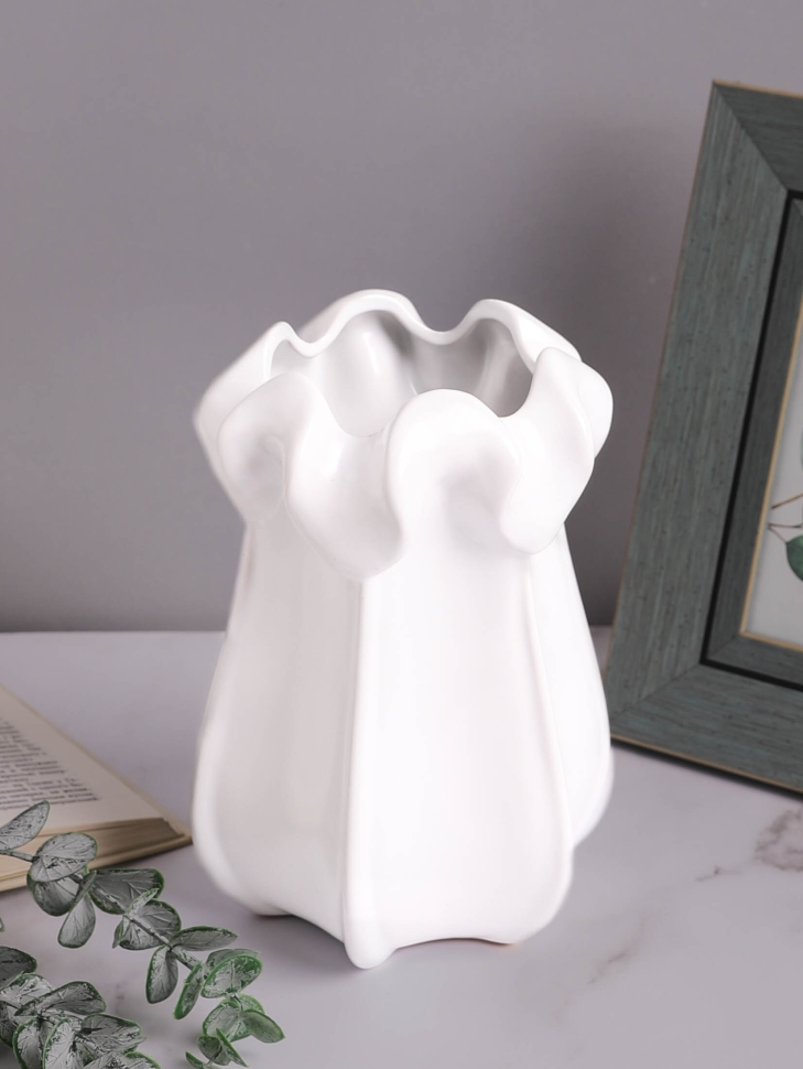 Ваза керамика 20х8см 534M белый Ваза керамика 20х8см 534M белый