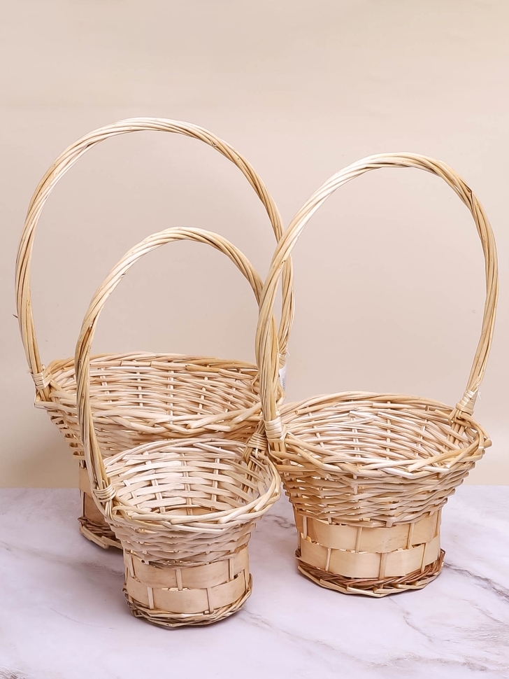 Корзина плетеная (ива) 3шт D29x29xH19 натуральный Корзина плетеная (ива) 3шт D29x29xH19 натуральный