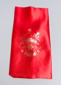 Мешок подарочный НГ атлас 20х30см С новым годом красный