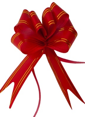 Бант-бабочка с золотой полосой 2,3х45см, 10 шт красный Бант-бабочка с золотой полосой 2,3х45см, 10 шт красный