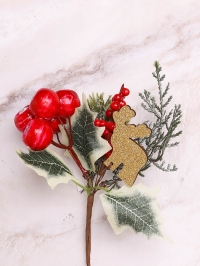 Бутоньерка Новогодняя 20см 14-52