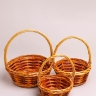 Корзина плетеная (ива) 3шт 28х28х32см S-28-3 коричневый