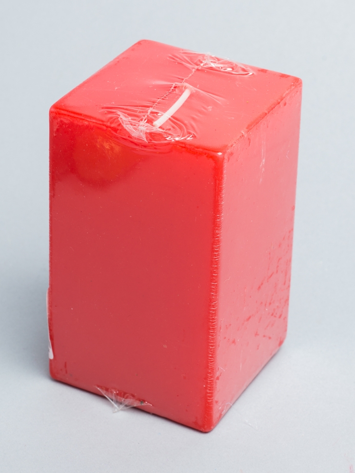 Свеча прямоугольная 60х60х105мм красный