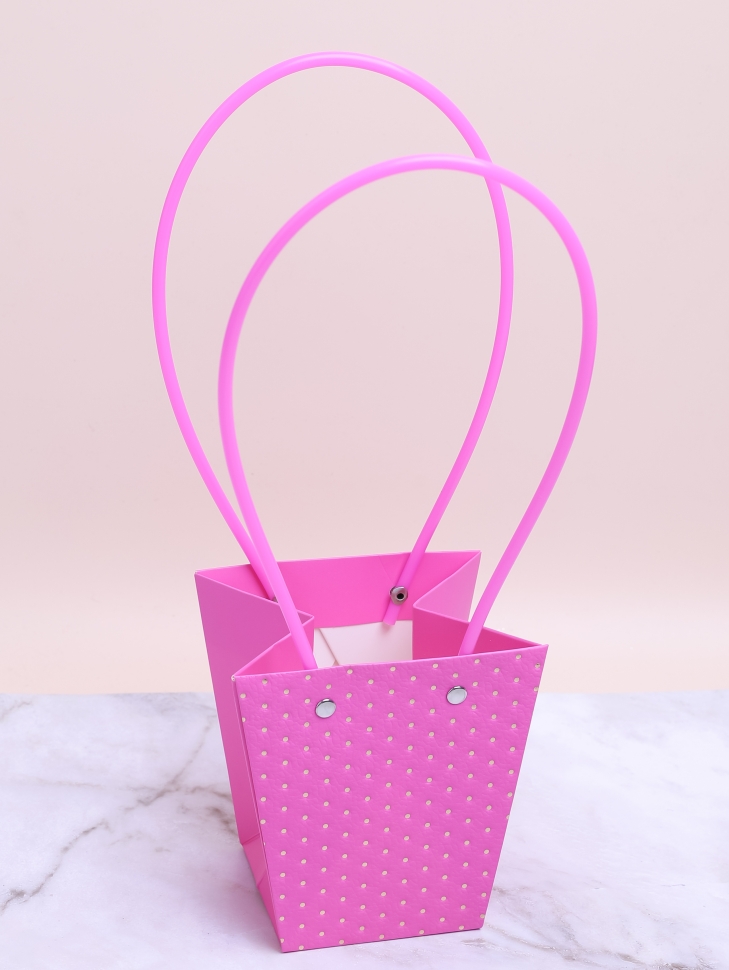 Сумочка для цветов 12х8х12,5см 3D М414 малиновый