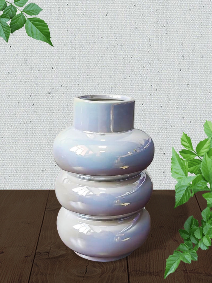 Ваза керамика 20х12см ZG 2008-2 Перламутр белый Ваза керамика 20х12см ZG 2008-2 Перламутр белый