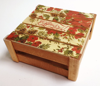 Коробка реечная НГ 20х20х9см С Новым годом пуасентия