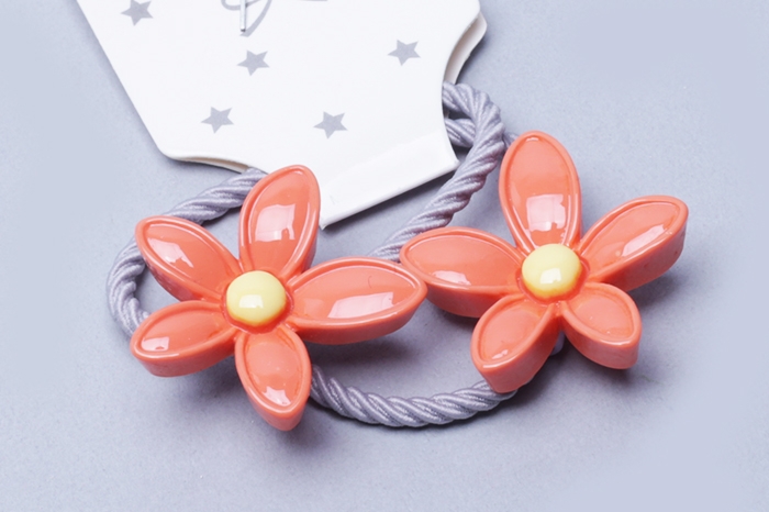 Резинки для волос, набор 2шт Цветок резной 2,5см оранжевый Резинки для волос, набор 2шт Цветок резной 2,5см оранжевый