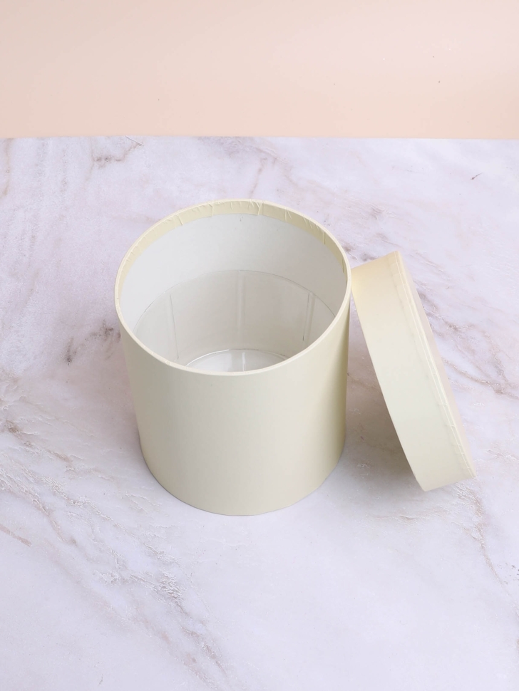 Коробка цилиндр набор из  5шт К d21хh21 - d12хh12см шампань