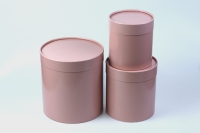 Коробка цилиндр набор из  3шт. 20х22см коралловый