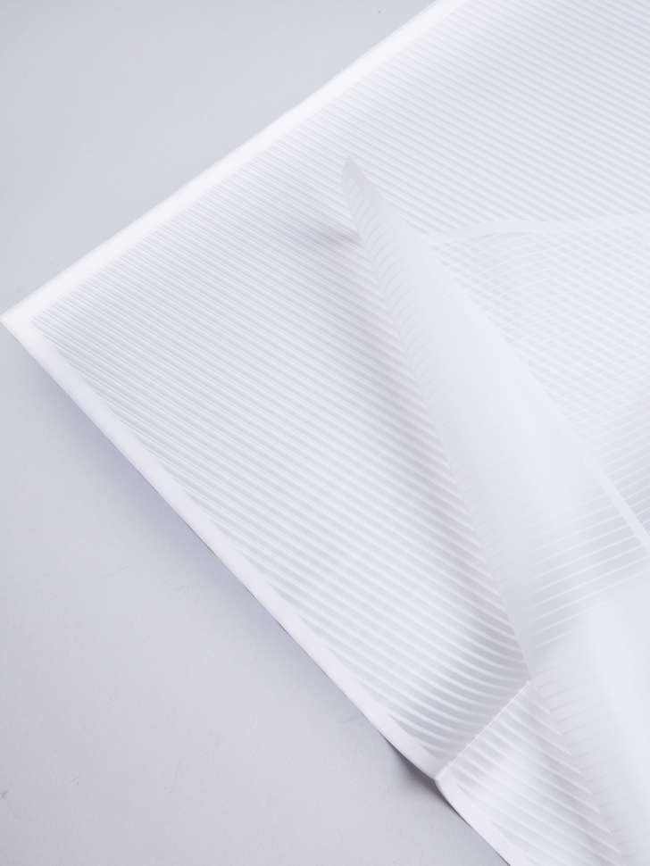 Пленка матовая 58смх58см 10 листов 50мкм Полоски белый с белым кантом Пленка матовая 58смх58см 10 листов 50мкм Полоски белый с белым кантом