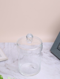 Ваза стекло Трубка №6021, D10,7x15,5см  с крышкой