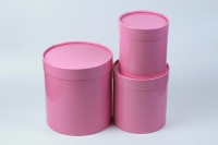 Коробка цилиндр набор из  3шт. 20х22см розовый