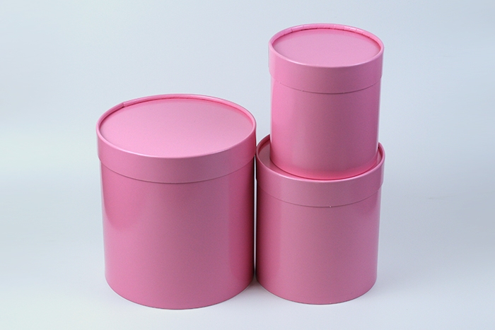 Коробка цилиндр набор из 3шт. 20х22см розовый Коробка цилиндр набор из 3шт. 20х22см розовый