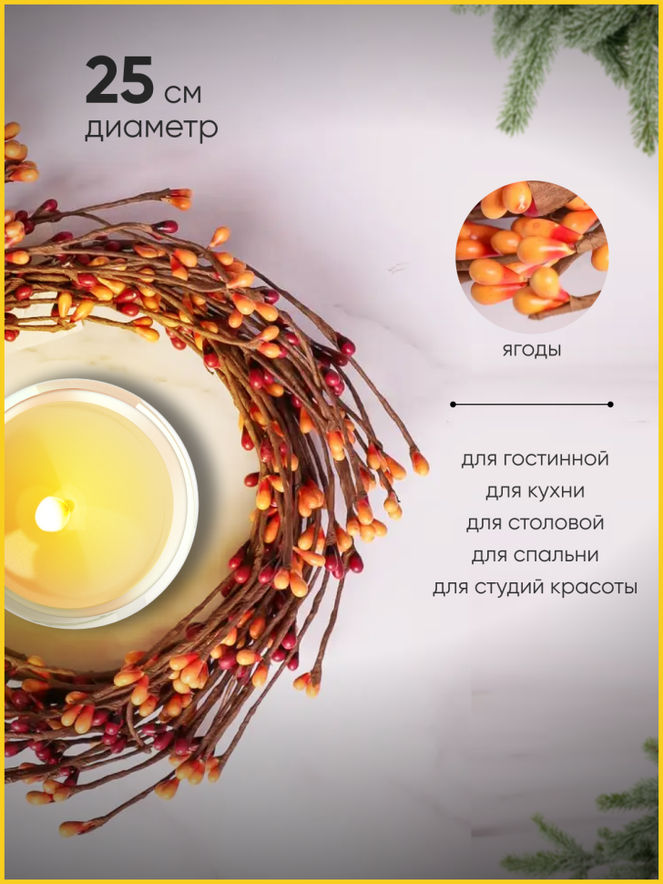 Венок новогодний D25см SF22022248