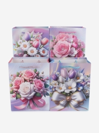 Сумочка Цветы 1010 18х23x10см микс