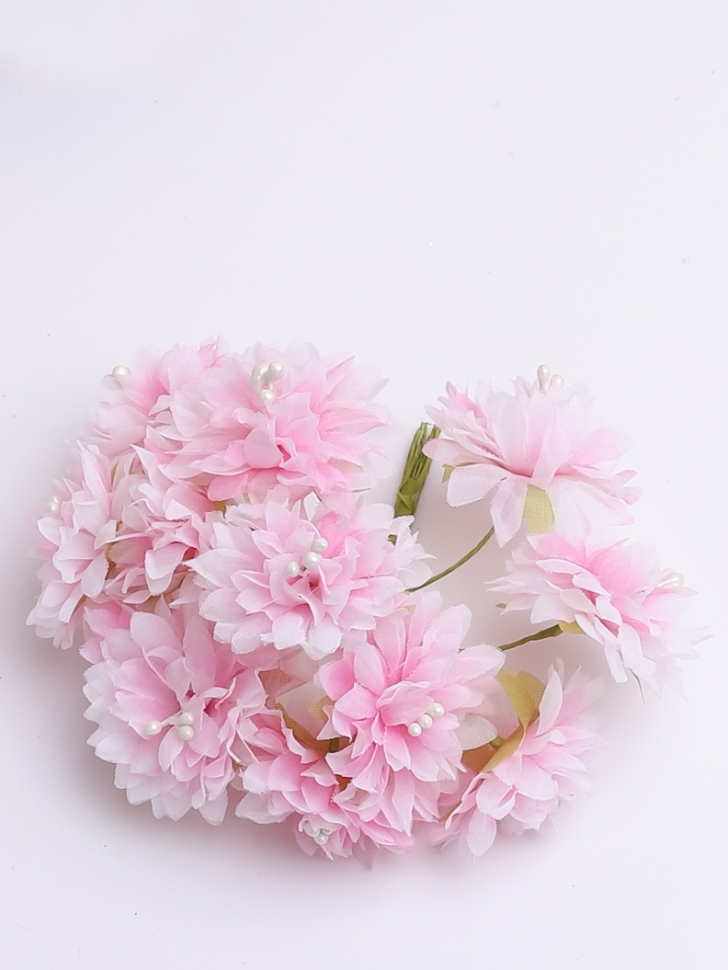 Цветы на проволоке d4х11см 12 шт Хризантема микс