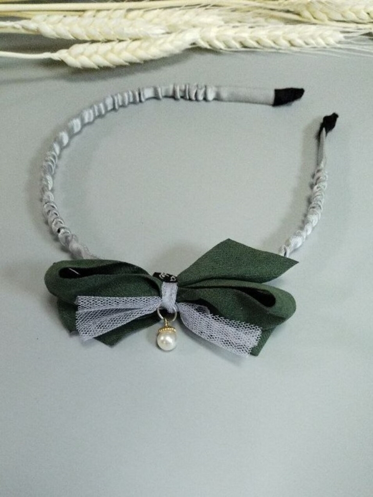 Ободок О-108 14х13х5см бантик зеленый Ободок О-108 14х13х5см бантик зеленый