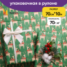 Бумага крафт 70г/м2, 70см x 10м, Олени с шарфиком, зеленый/красный Бумага крафт 70г/м2, 70см x 10м, Олени с шарфиком, зеленый/красный