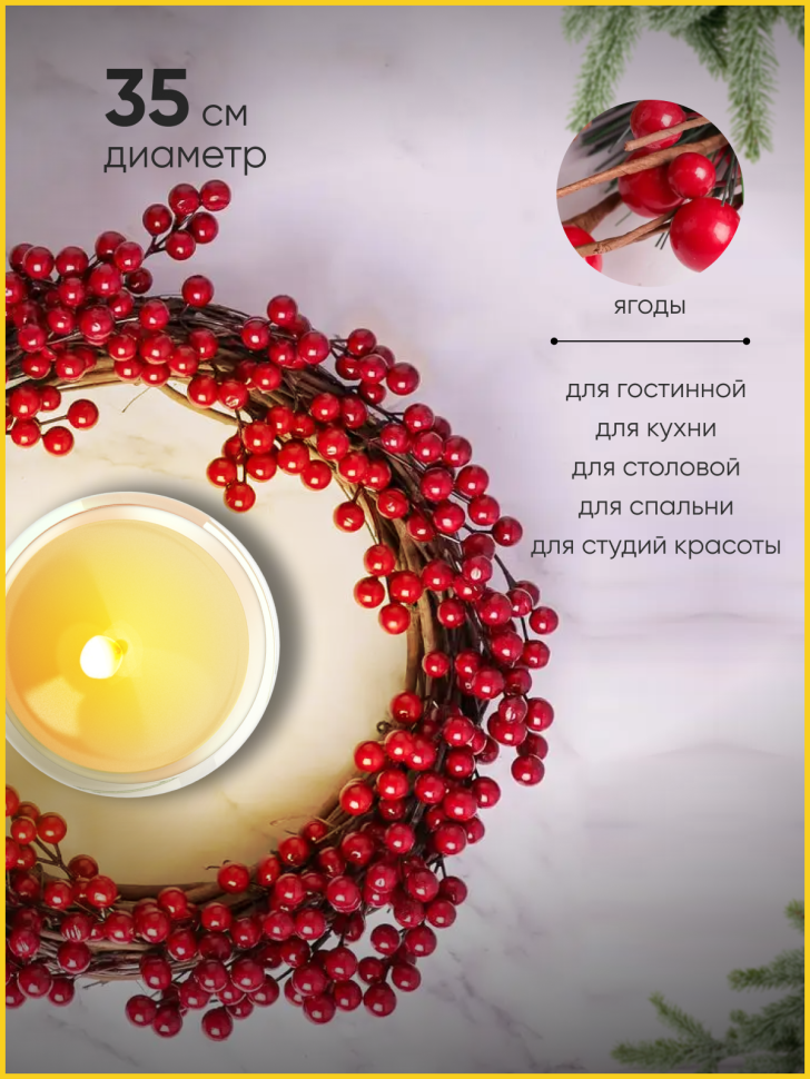 Венок новогодний D35см SF22022251