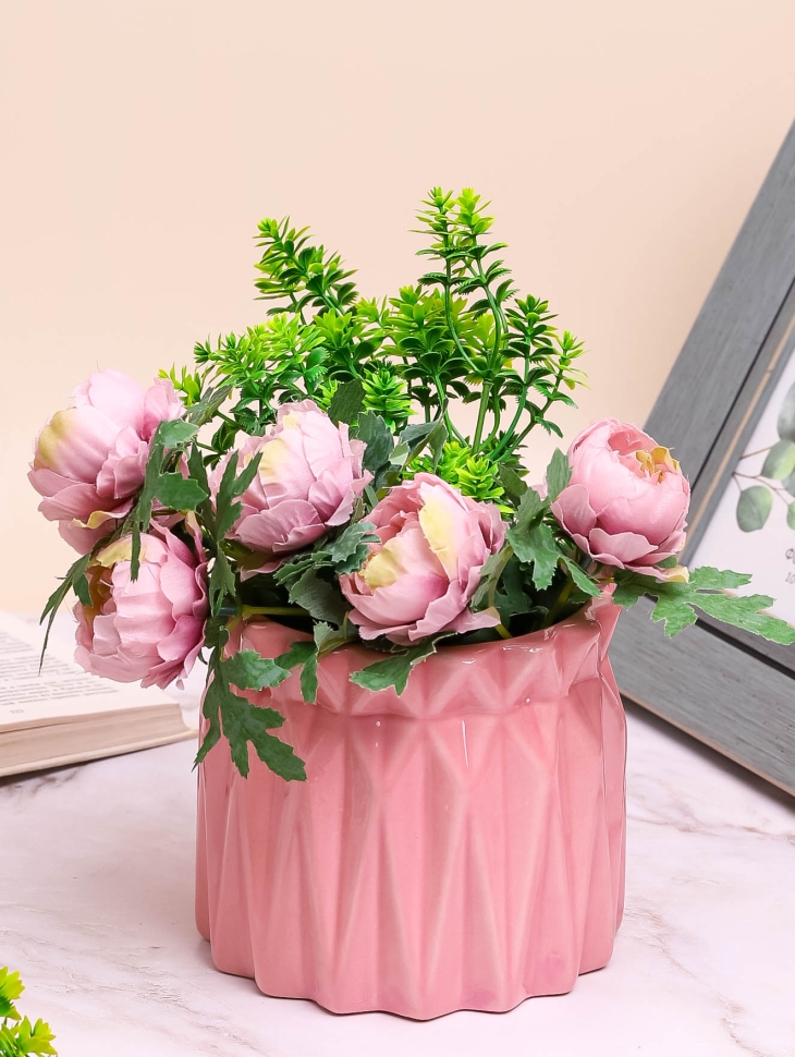 Ваза керамика 13х12см LZL-87 коралл